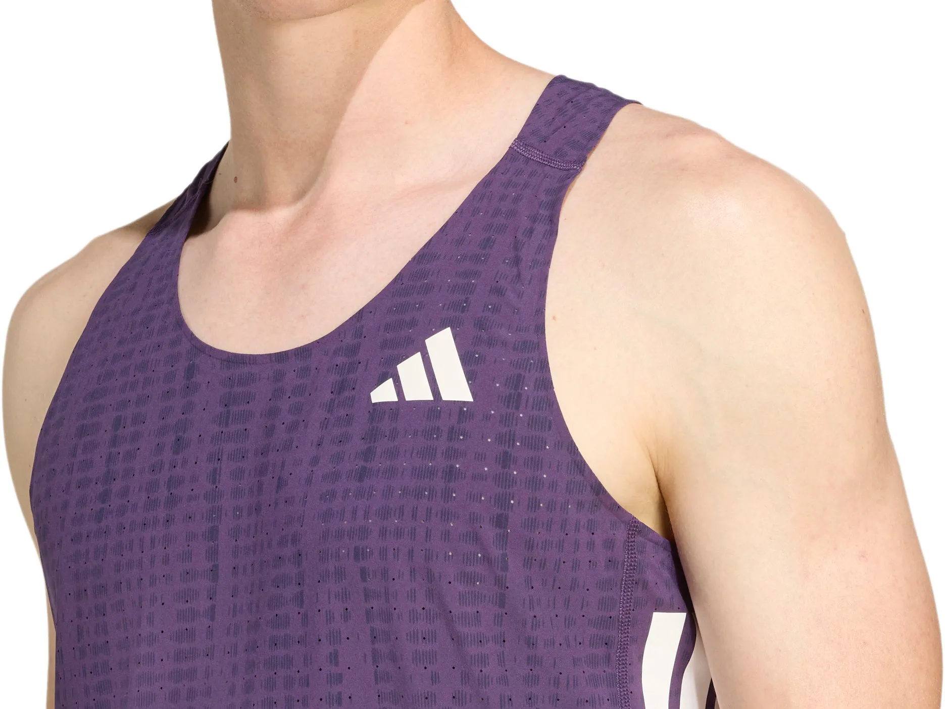Breathable touch adidas Adizero Mens Running Vest - Purple