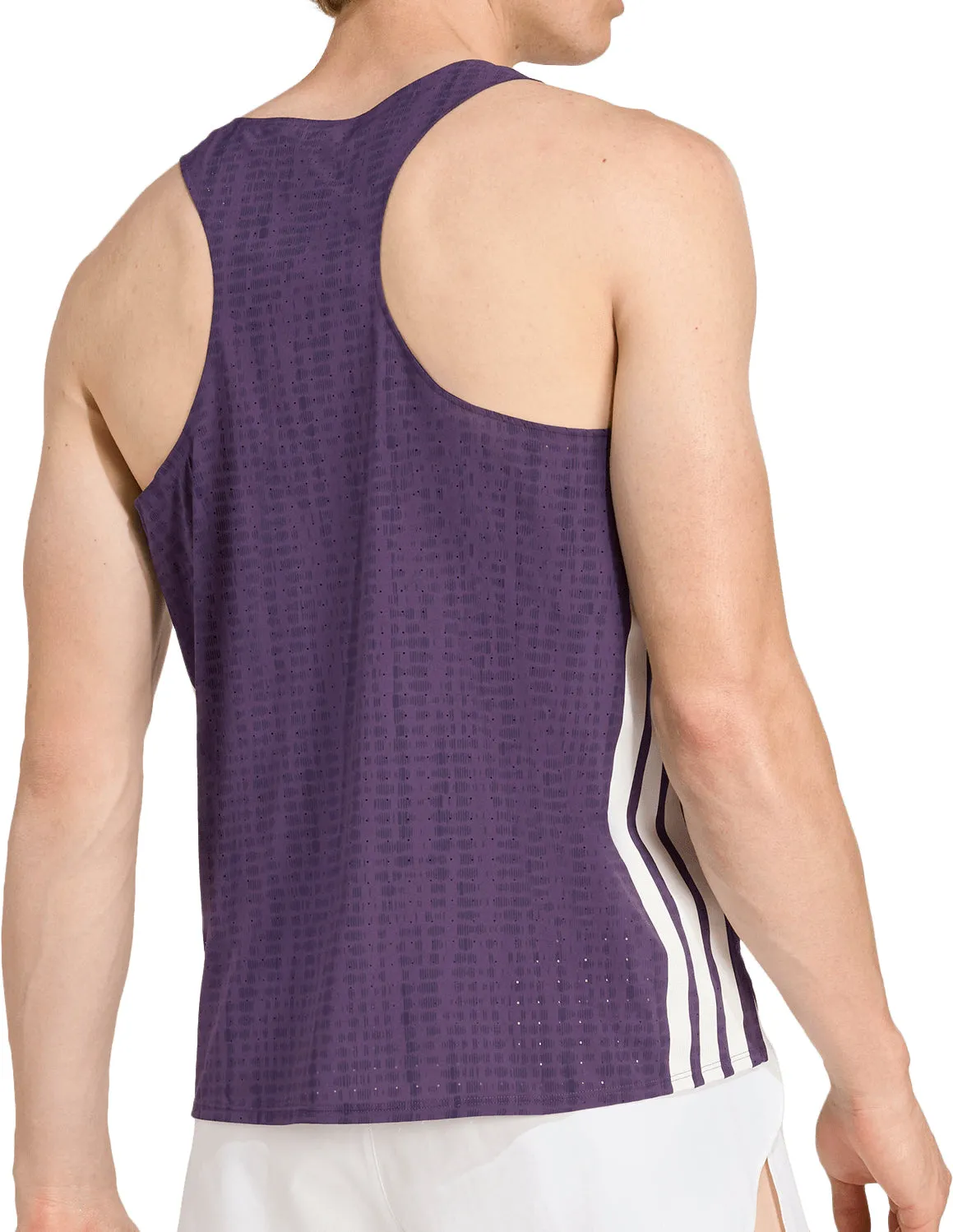 adidas Adizero Mens Running Vest - Purple Timeless Wear Anti microbial coating