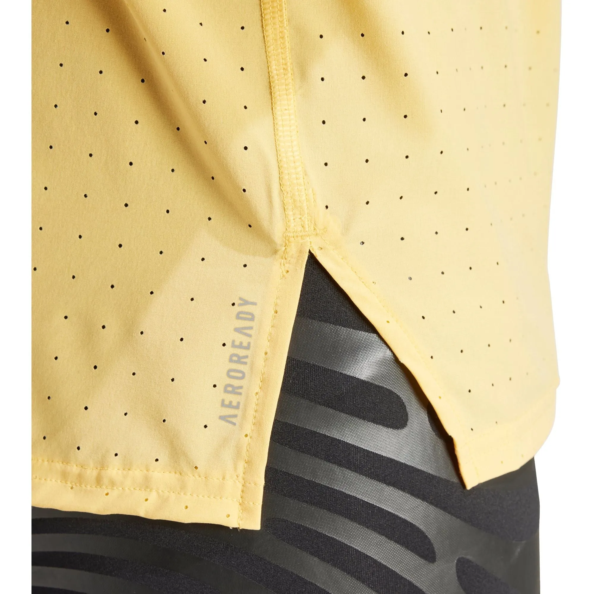 Perfect Comfort Wear Natural Fiber Blend adidas Adizero Mens Running Vest - Yellow