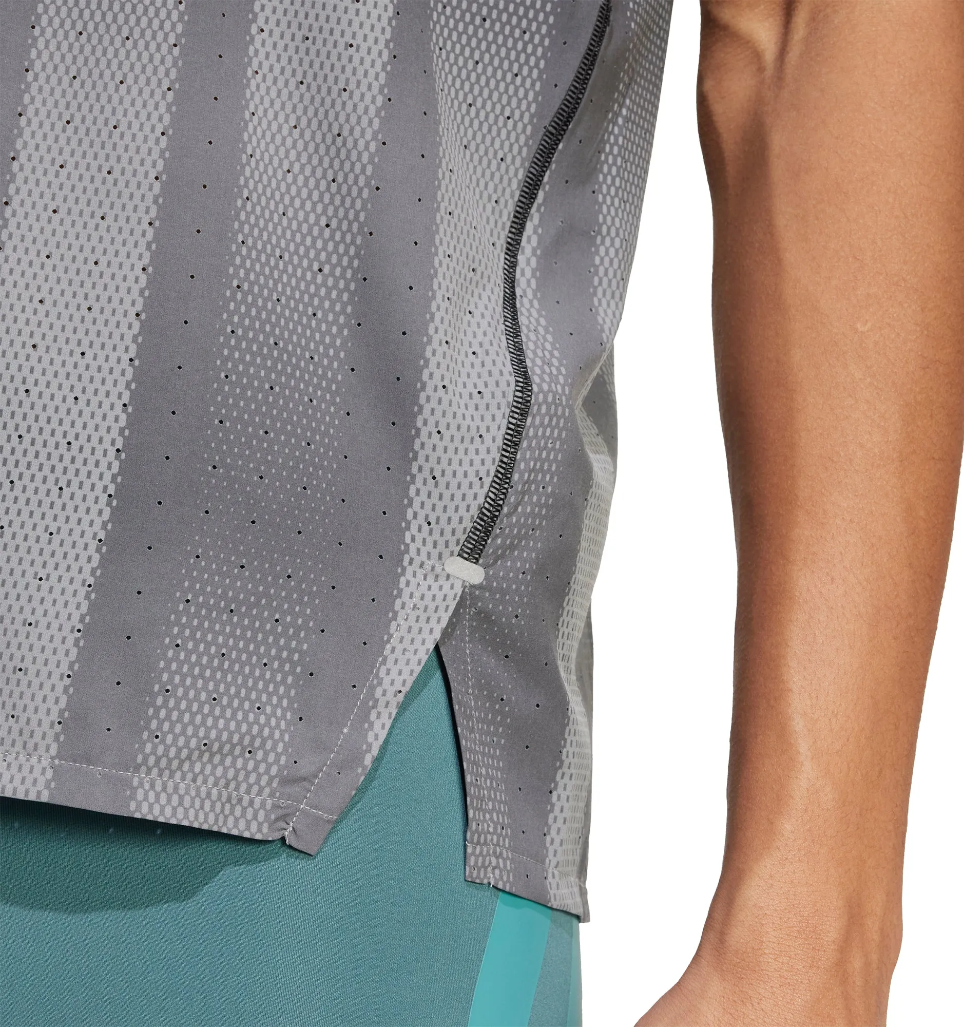 adidas Adizero Pro Mens Running Vest - Grey stain resistant coating Relaxing Fit