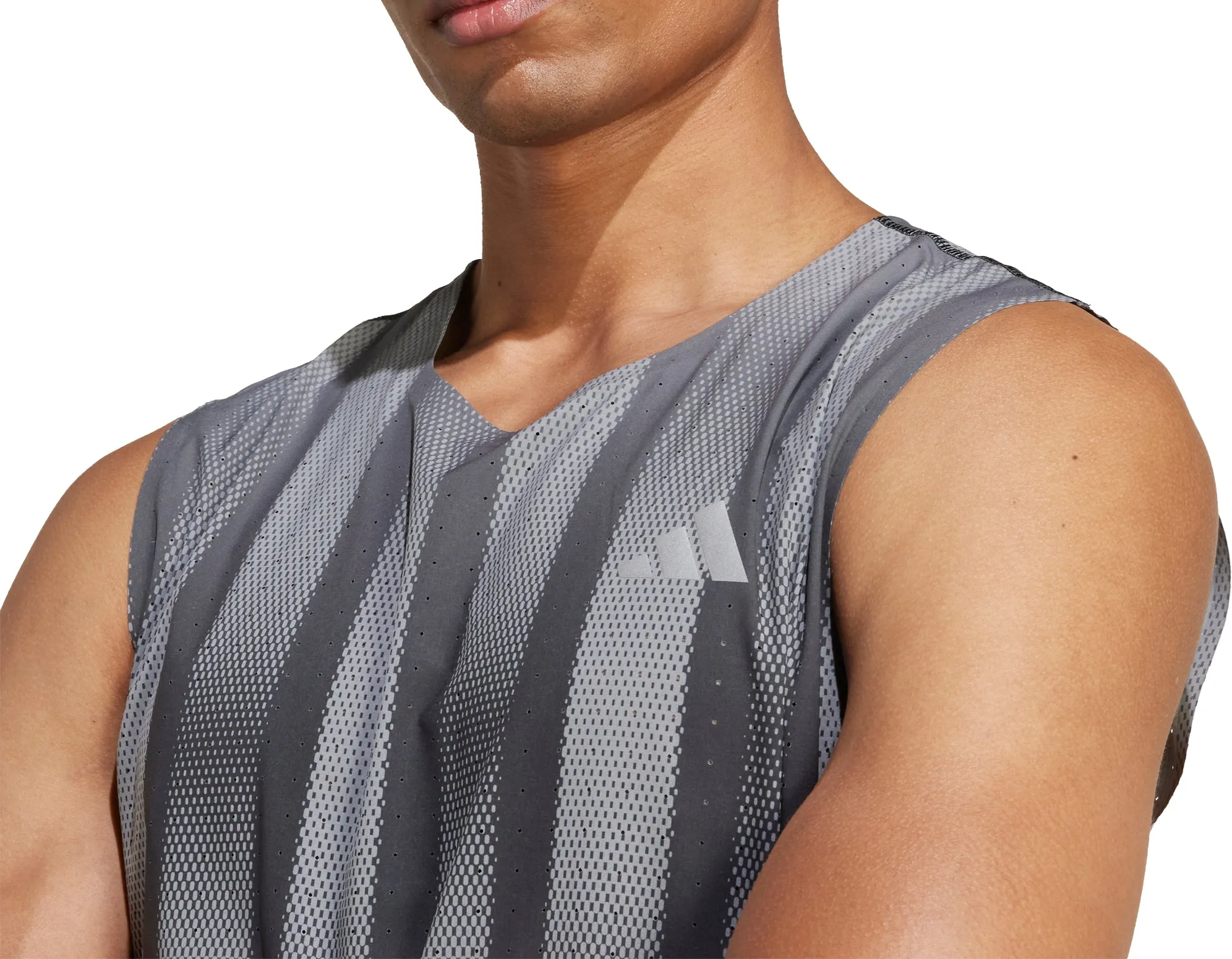 Day-to-Night Look Stylish and Comfortable adidas Adizero Pro Mens Running Vest - Grey