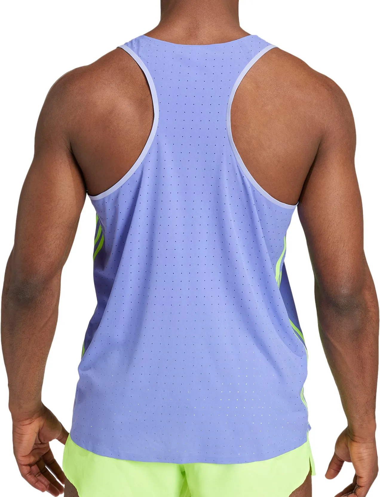 NonSlip Base Layered construction adidas Adizero Promo Mens Running Vest - Blue