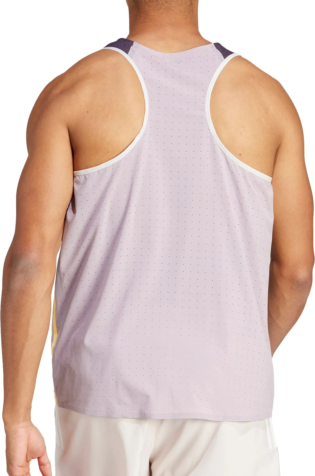 Travel Essential adidas Adizero Promo Mens Running Vest - Purple
