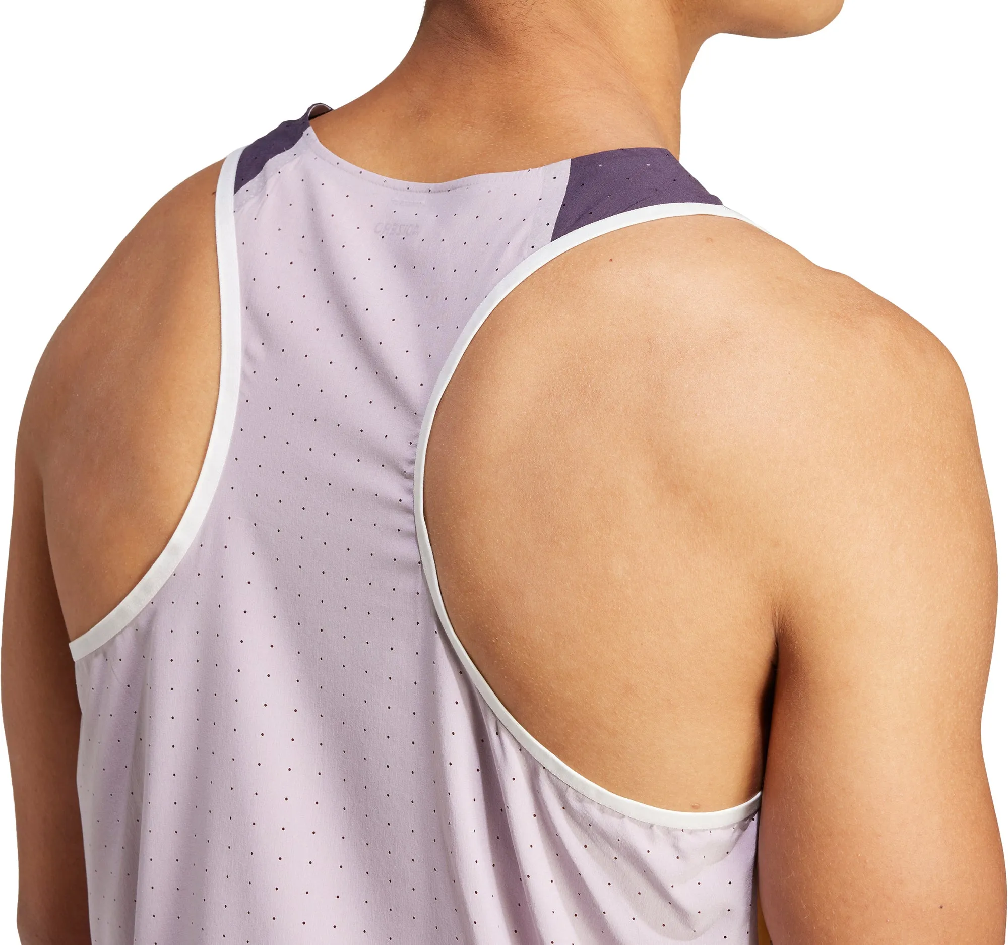 low precision applications adidas Adizero Promo Mens Running Vest - Purple