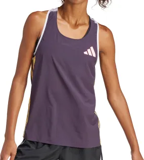 Camping attire Abrasion Resistant Fabric adidas Adizero Promo Womens Running Vest Tank Top - Purple