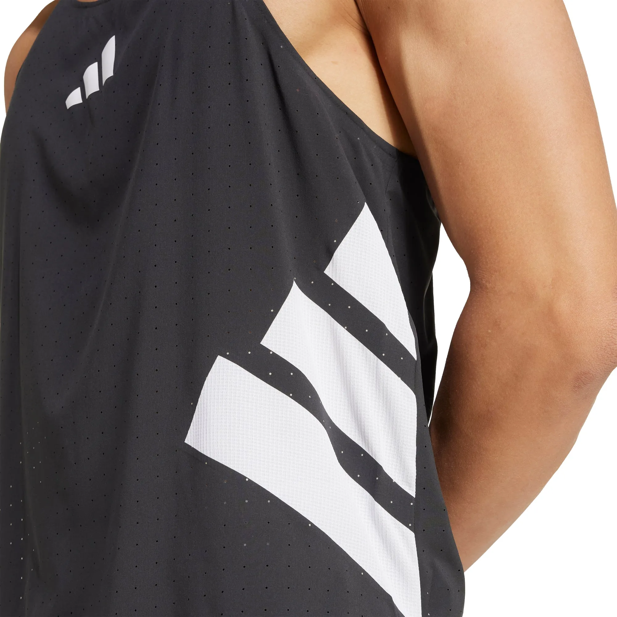 adidas Adizero Road To Records Mens Running Vest - Black Upgradeable