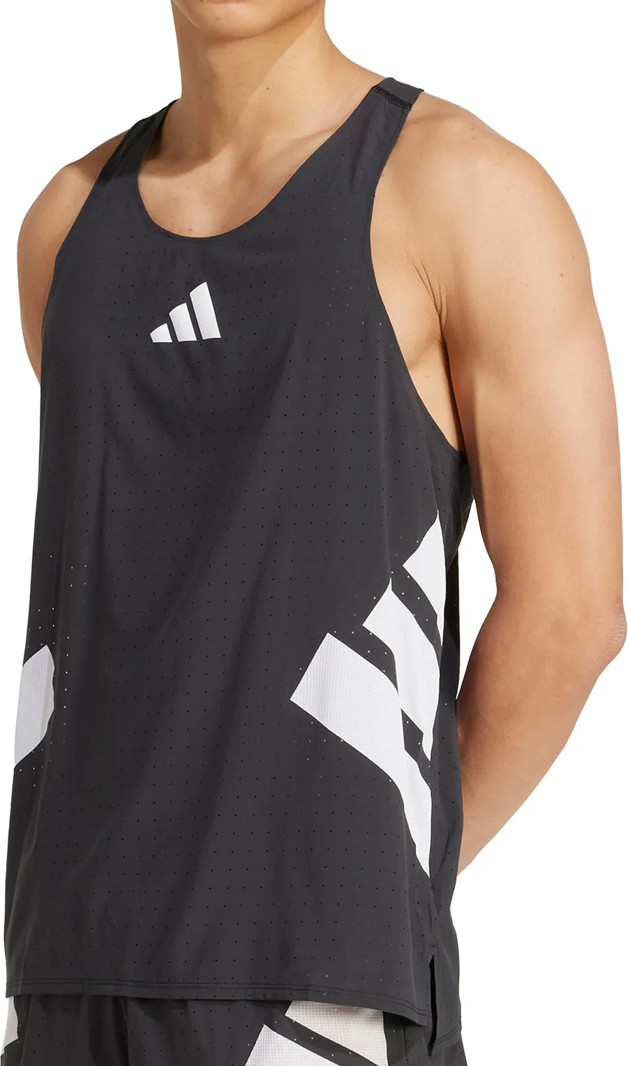 certified Comfy and Soft adidas Adizero Road To Records Mens Running Vest - Black