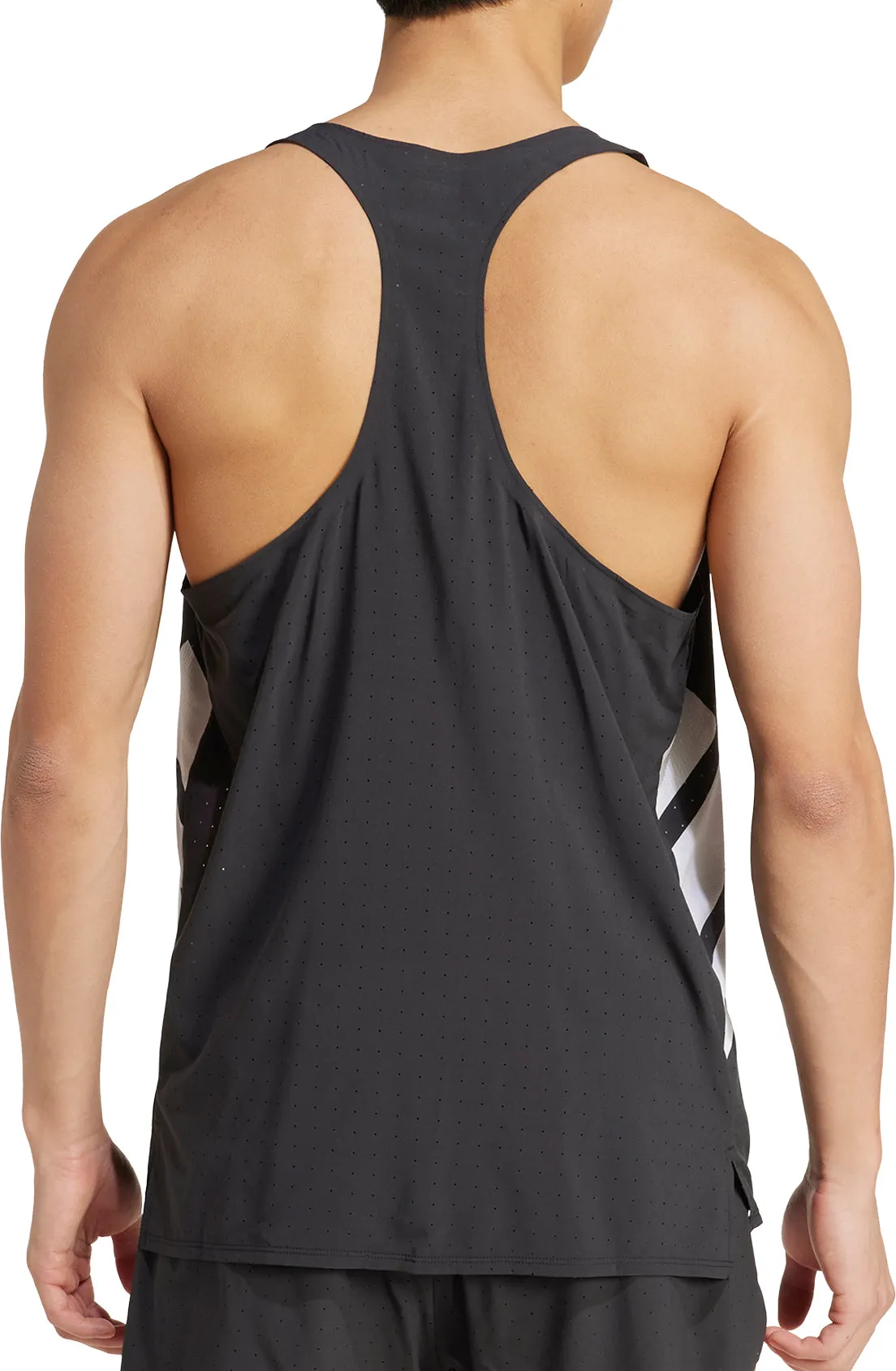 Active Cool adidas Adizero Road To Records Mens Running Vest - Black