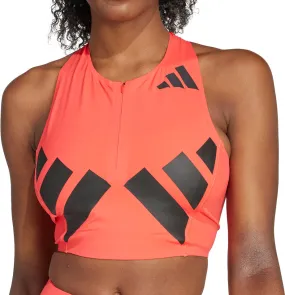 adidas Adizero Road To Records Womens Running Crop Top - Red Daily Trend Look