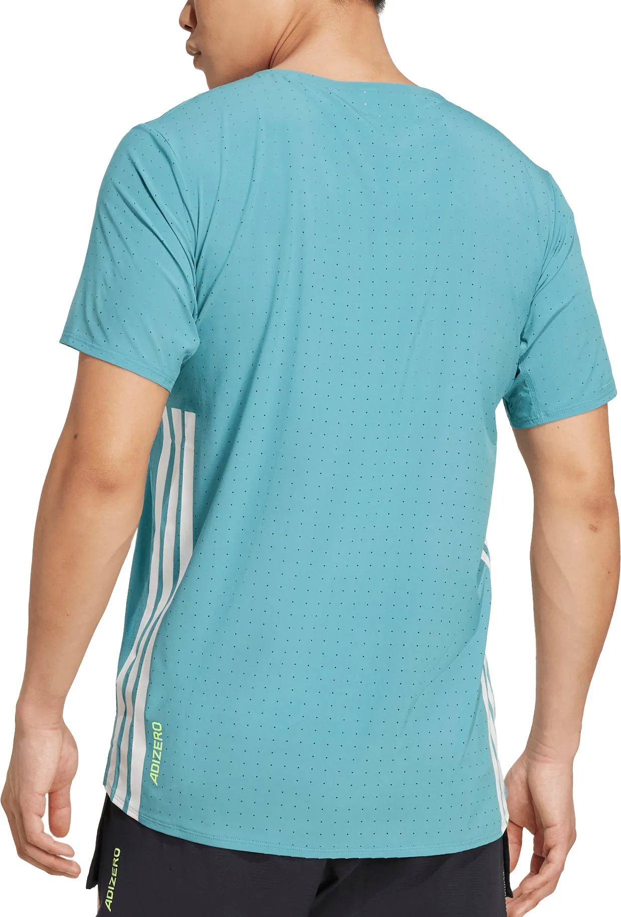 adidas Adizero Short Sleeve Mens Running Top - Green Chill Comfort Look Versatile Fit