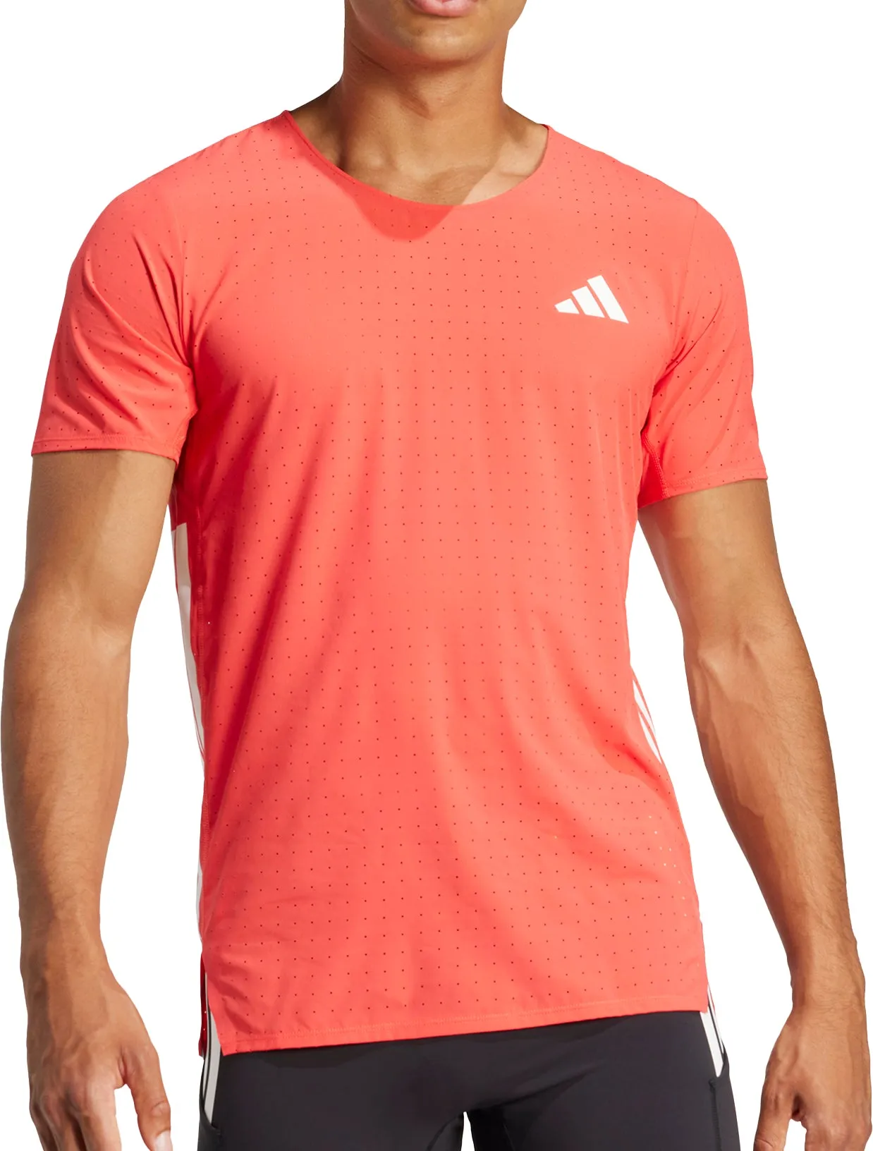 Layering Essential adidas Adizero Short Sleeve Mens Running Top - Red