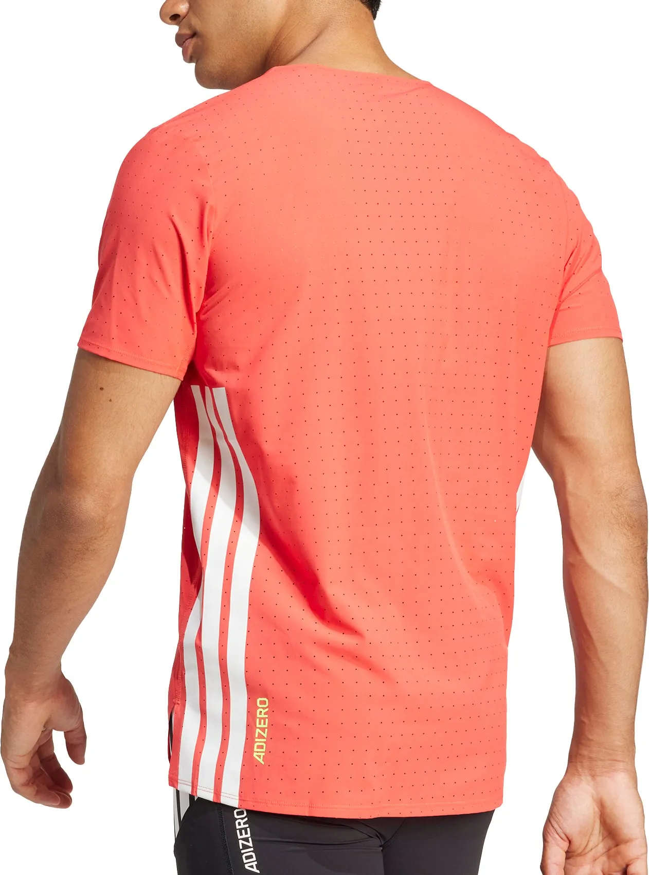 Classic Style Comfortable Piece adidas Adizero Short Sleeve Mens Running Top - Red