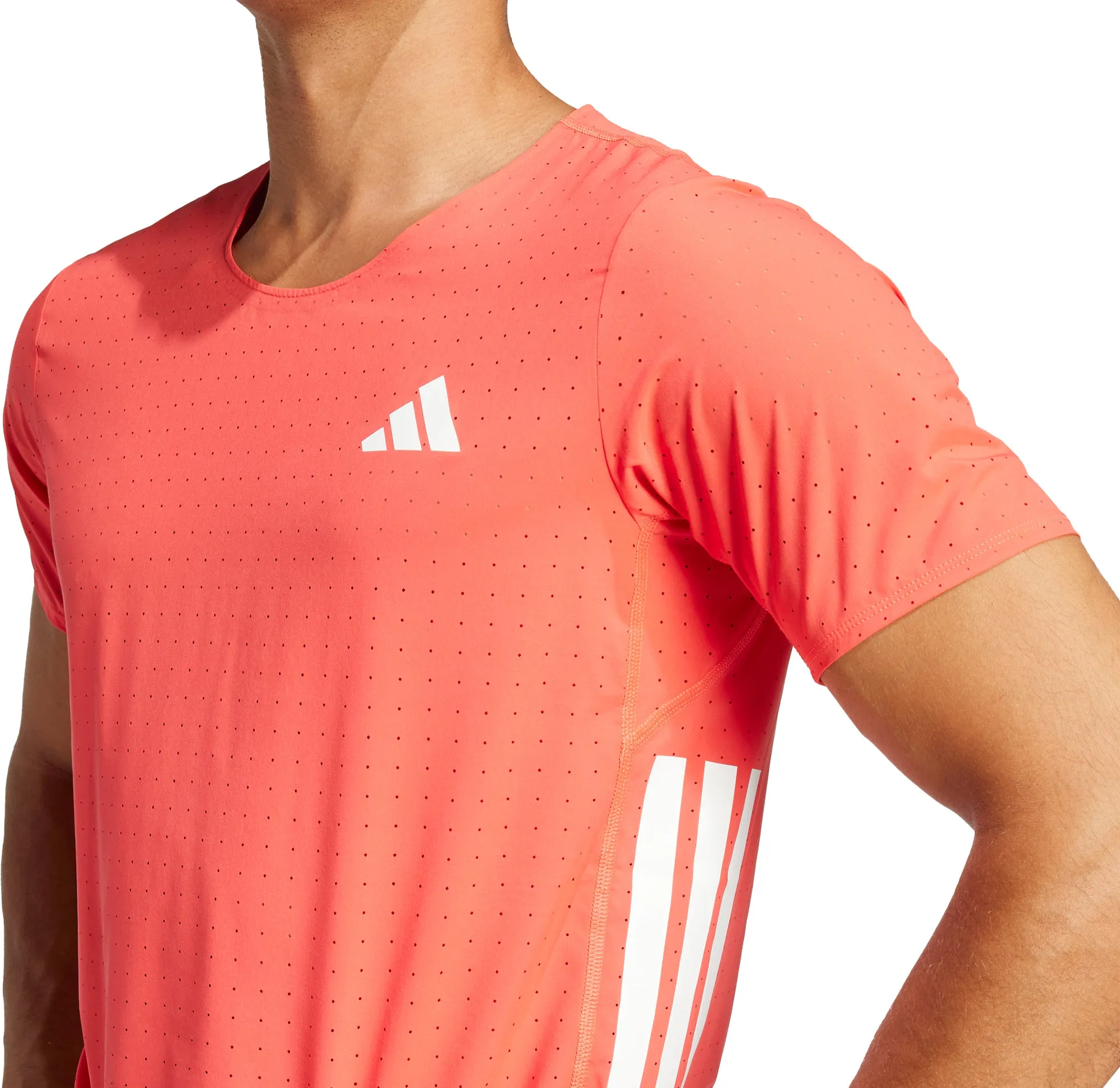 Outdoor Layer adidas Adizero Short Sleeve Mens Running Top - Red