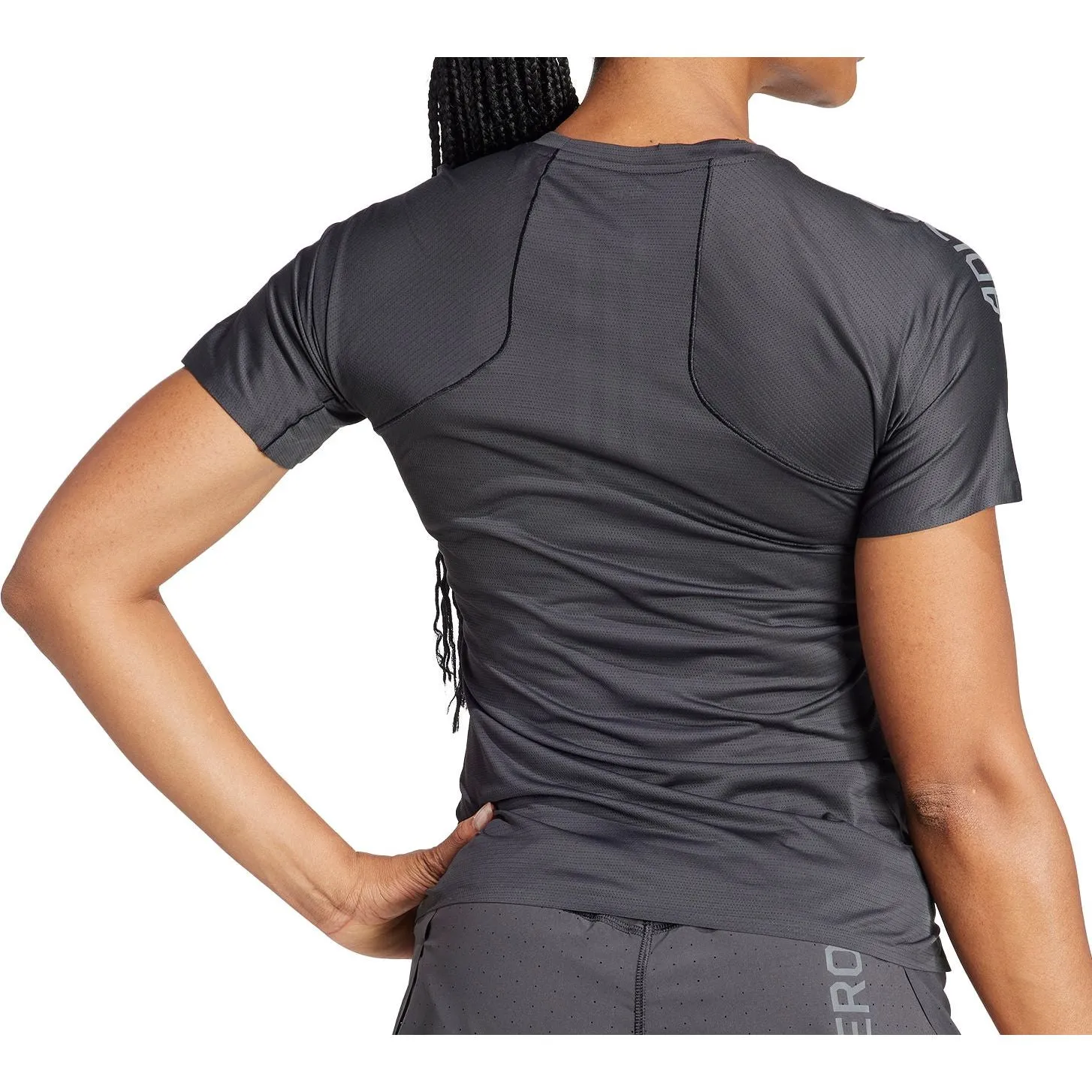 Effortless Fit Unisex Core adidas Adizero Short Sleeve Womens Running Top - Black