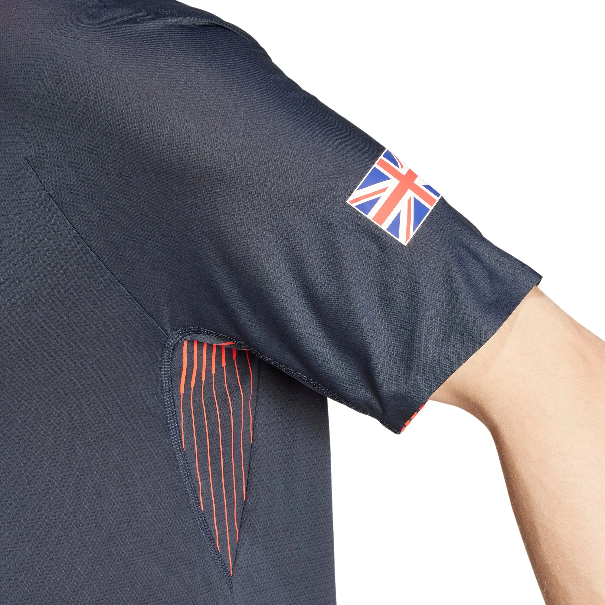 Light and Breathable easy to pair adidas Adizero Team GB Short Sleeve Mens Running Top - Blue