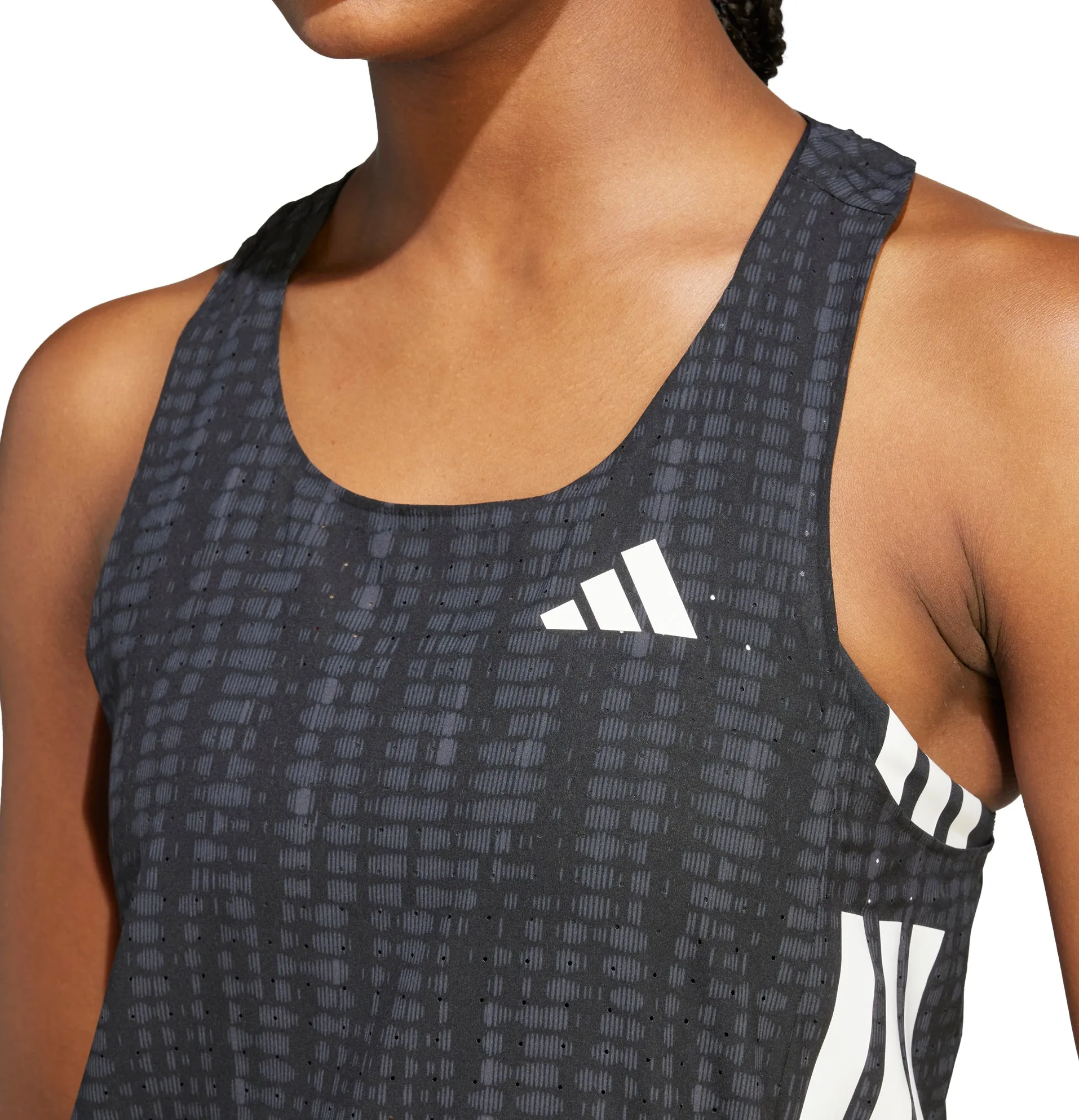 adidas Adizero Womens Running Vest Tank Top - Black Indoor Event Cozy Touch