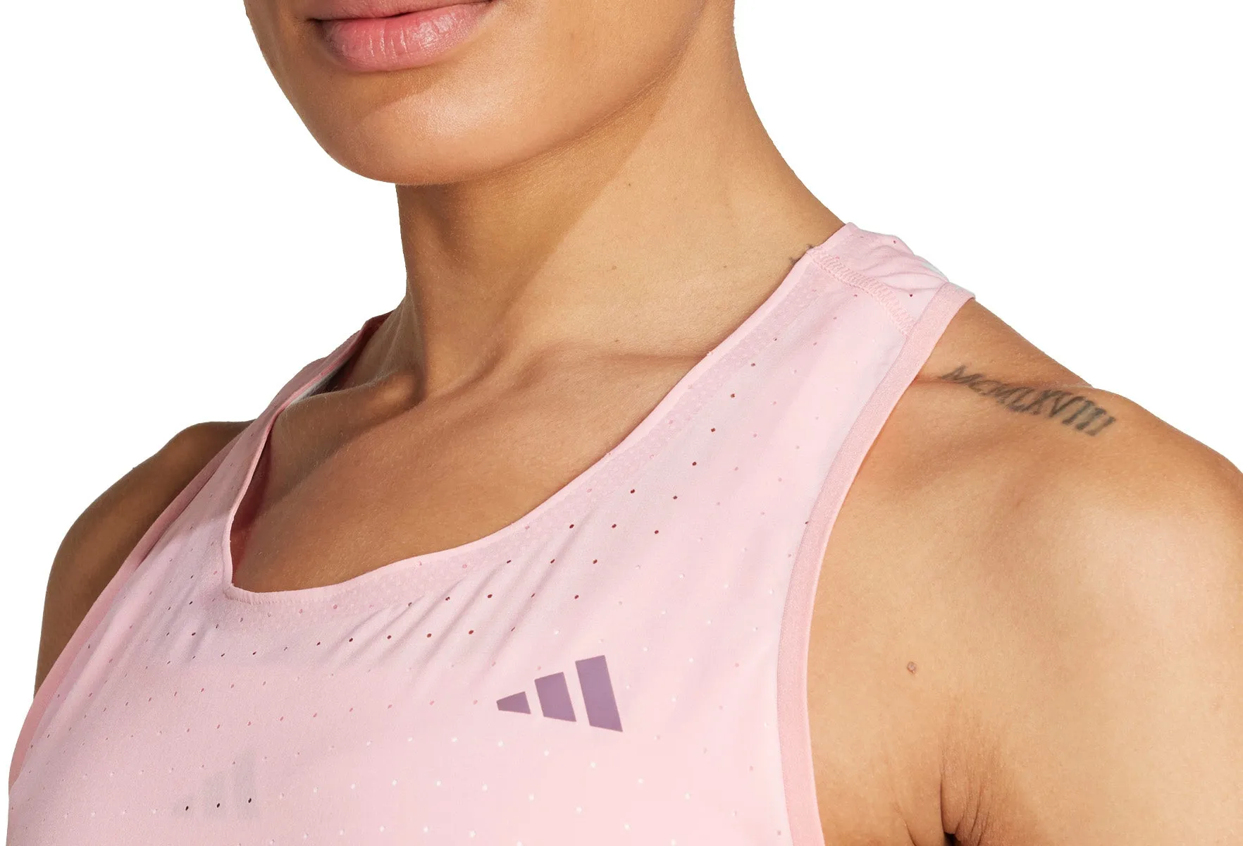adidas Adizero Womens Running Vest Tank Top - Pink Casual and cool Plus Size