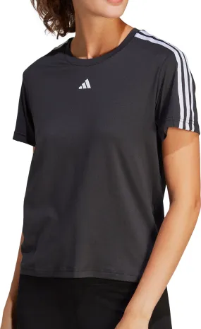adidas AeroReady Train Essentials 3 Stripes Short Sleeve Womens Training Top - Black Stylish piece