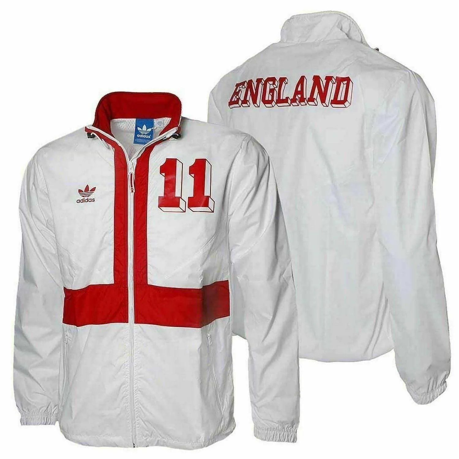 adidas England Colorado Mens Windbreaker Jacket - White Non Restrictive Mobility