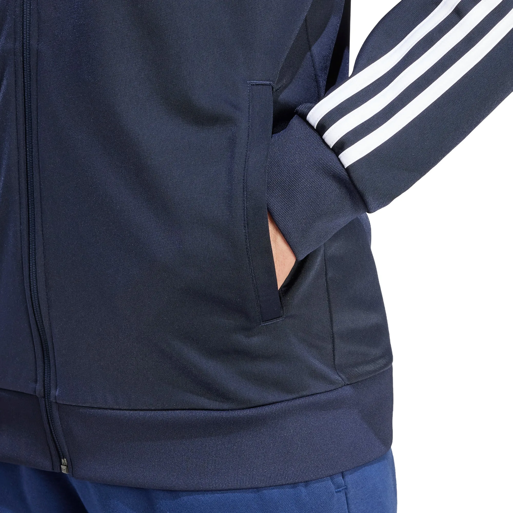 Asset adidas Essentials Warm Up 3 Stripes Mens Track Jacket - Navy