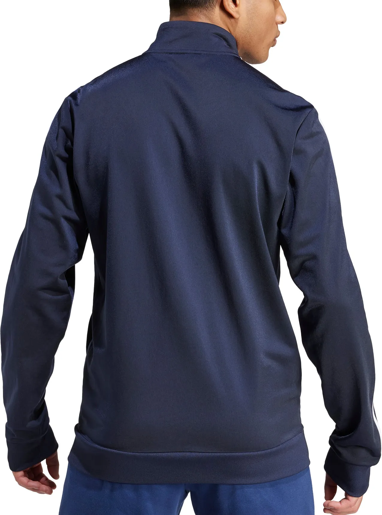 elderly people adidas Essentials Warm Up 3 Stripes Mens Track Jacket - Navy