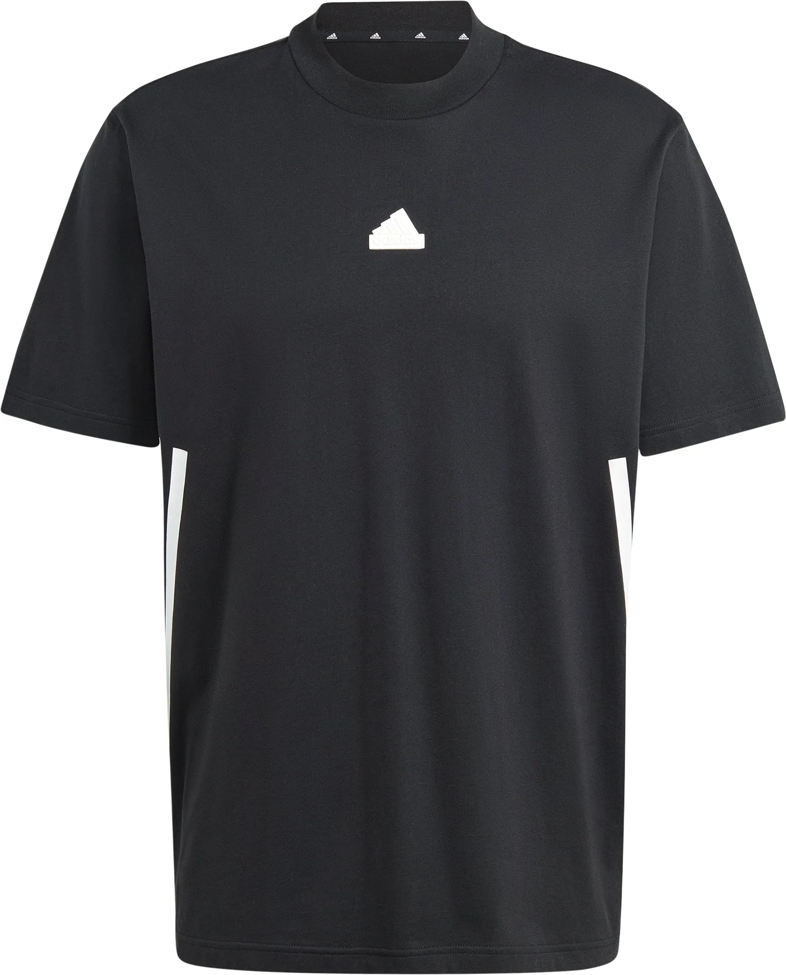Functional Comfort Classic Wearable adidas Future Icons 3 Stripes Mens Short Sleeve Top - Black