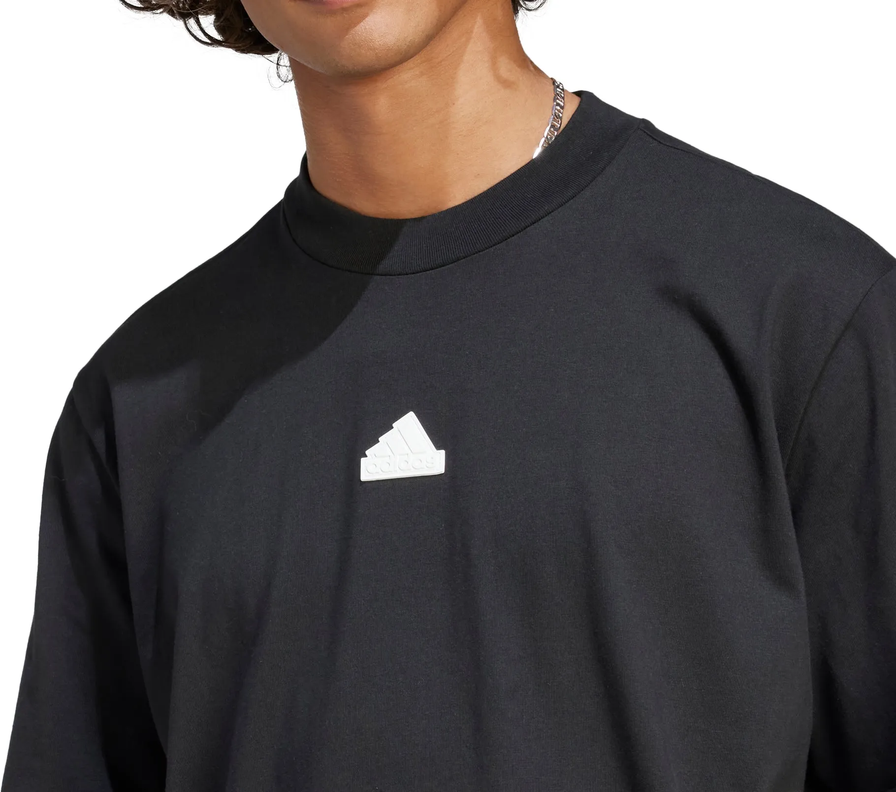 Ultra Soft Blend adidas Future Icons 3 Stripes Mens Short Sleeve Top - Black