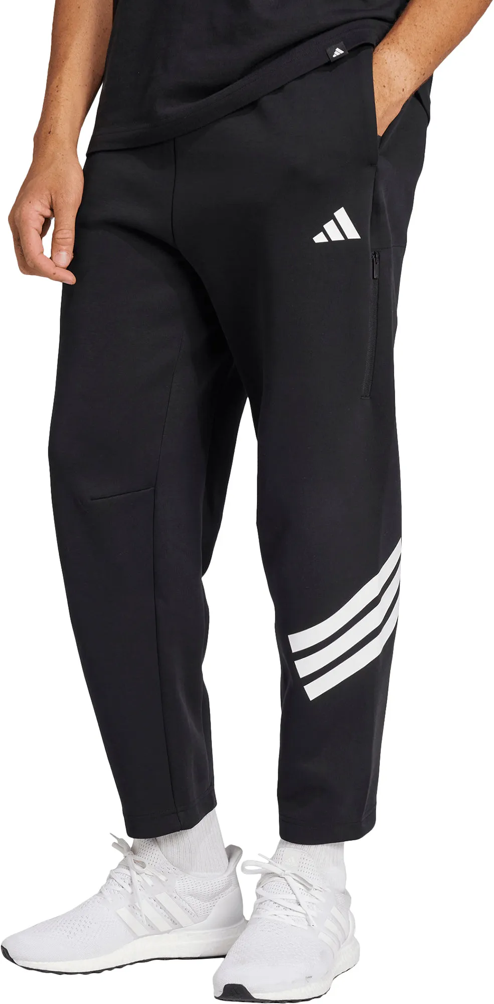 adidas Future Icons 3 Stripes Mens Training pants - Black Weekend Style Breath Fit