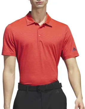 adidas Ottoman Stripe Short Sleeve Mens Golf Polo Shirt - Red Versatile Outfit