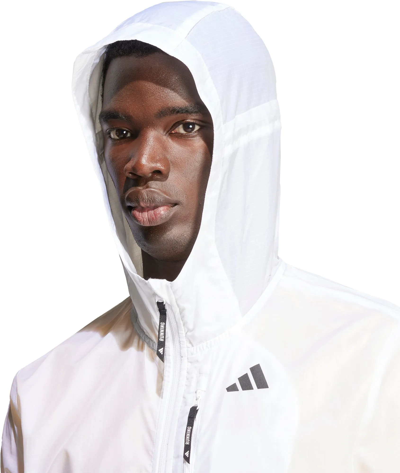 adidas Own The Run 3 Stripes Mens Running Jacket - White Ideal