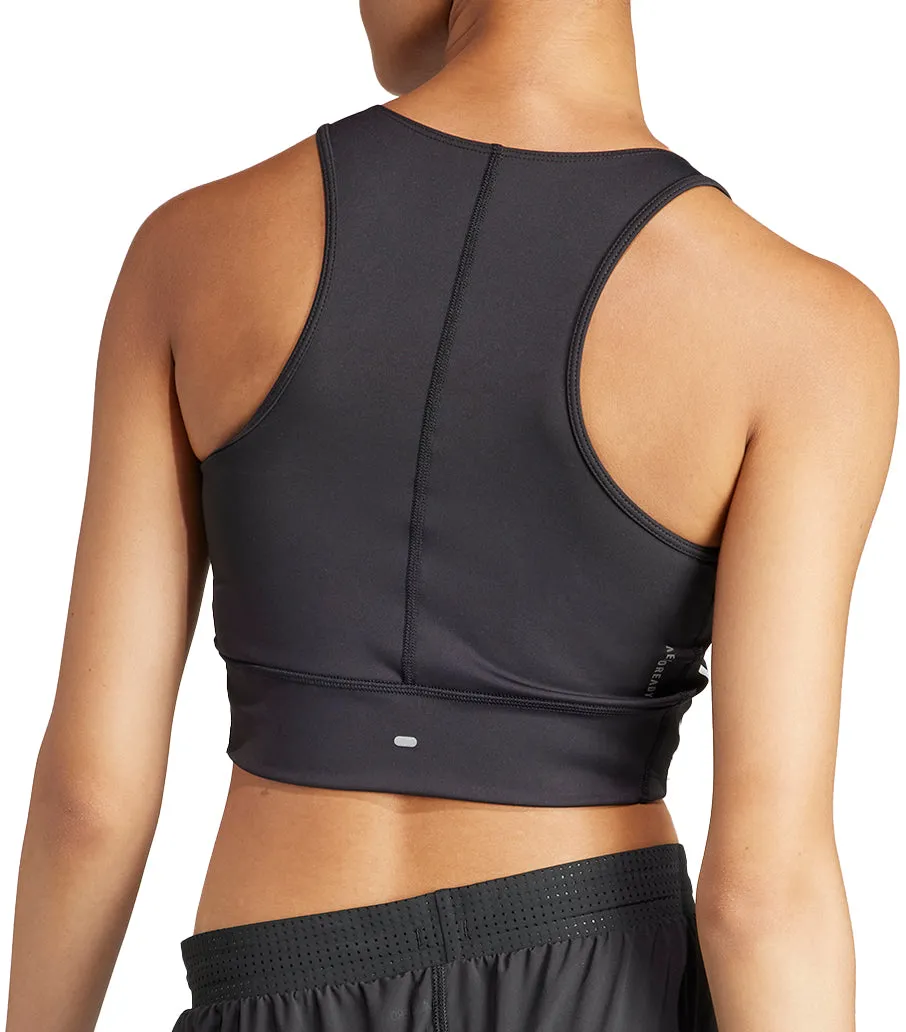 adidas Own The Run 3 Stripes Womens Running Vest Tank Top - Black Versatile Comfort Style