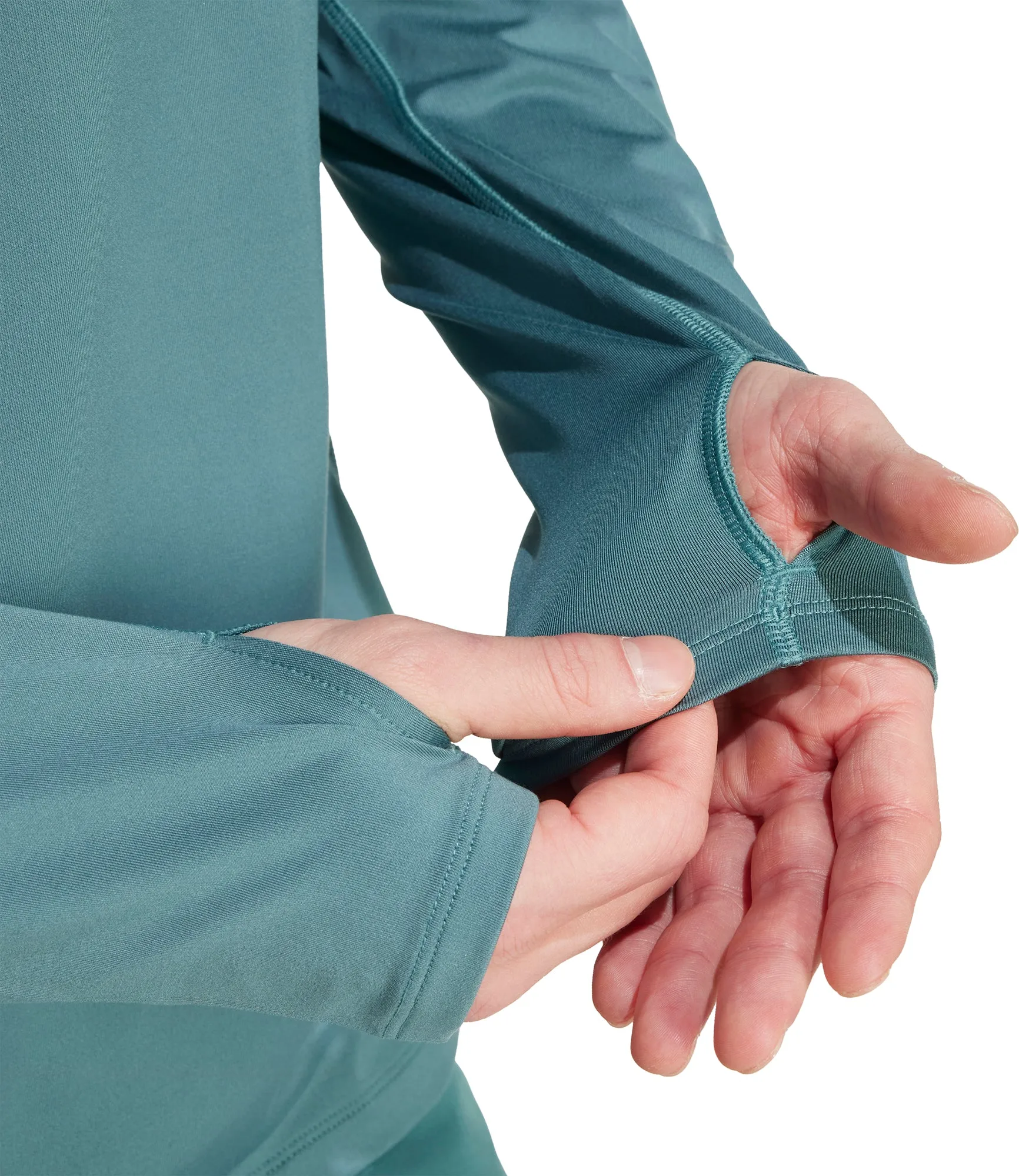 Sporty Top Easy Comfort adidas Own The Run Half Zip Long Sleeve Mens Running Top - Green