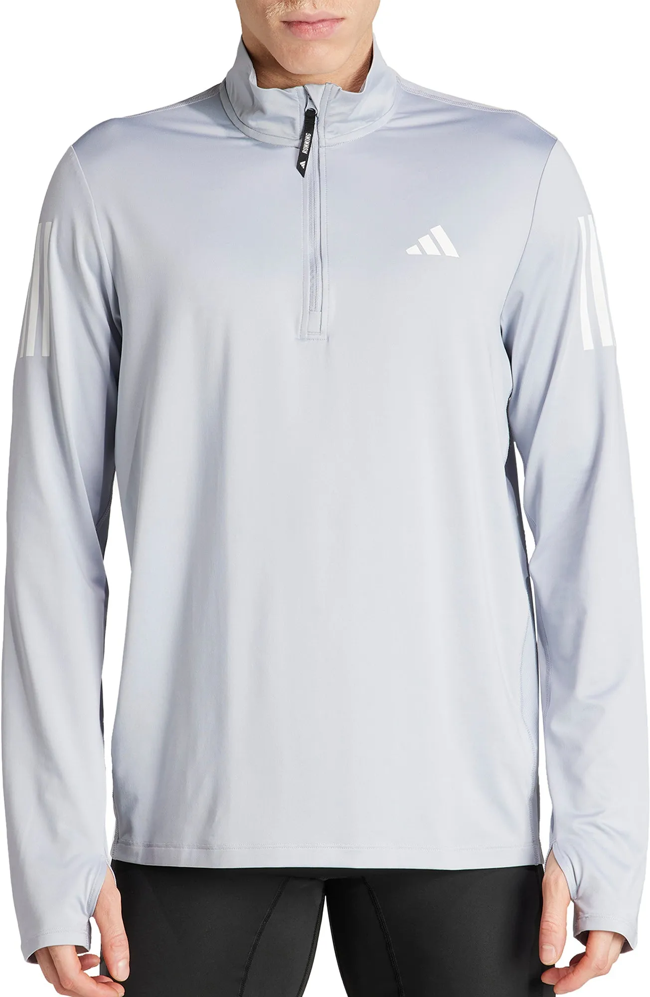 Versatile Option adidas Own The Run Half Zip Long Sleeve Mens Running Top - Grey