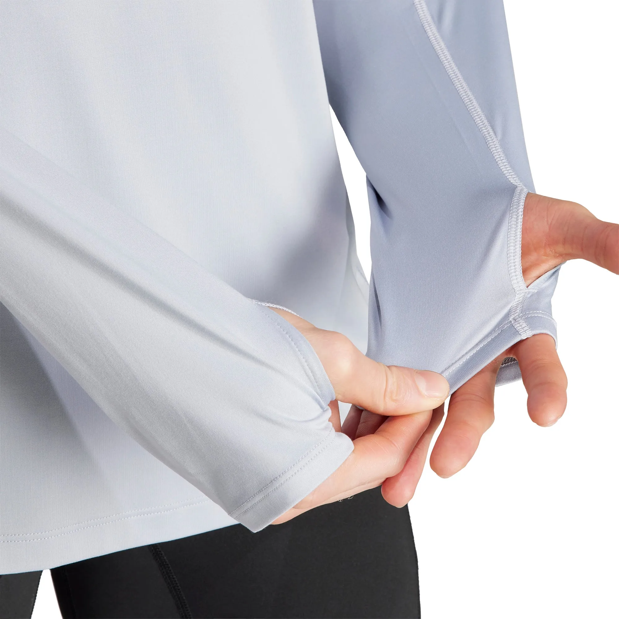 adidas Own The Run Half Zip Long Sleeve Mens Running Top - Grey Sporty Look