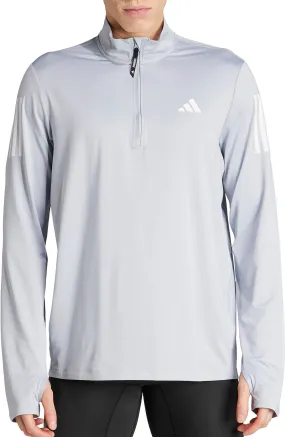 Versatile Option adidas Own The Run Half Zip Long Sleeve Mens Running Top - Grey