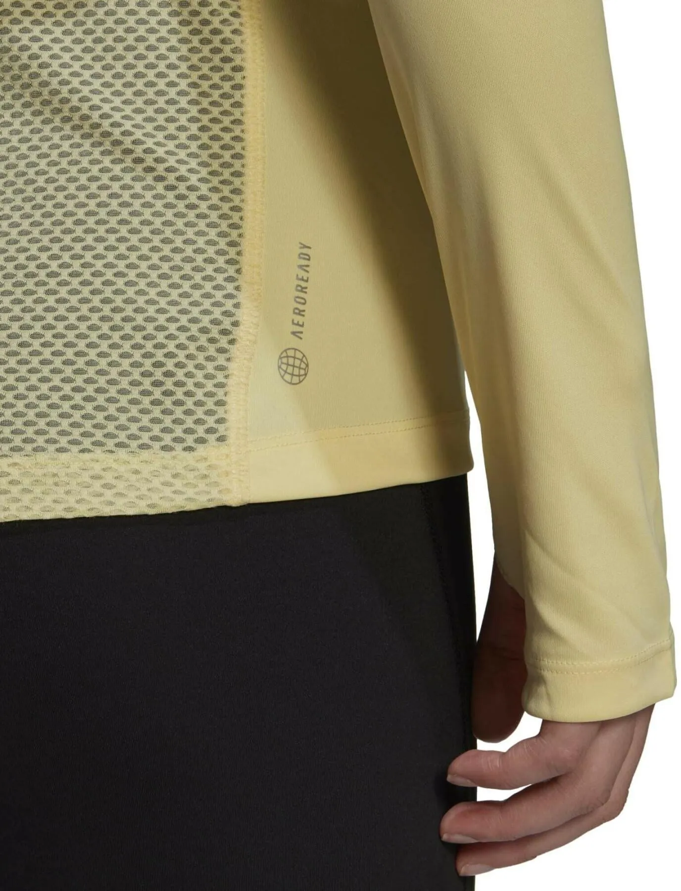 adidas Own The Run Long Sleeve Womens Running Top - Yellow Plus size confidence Comfy Wardrobe