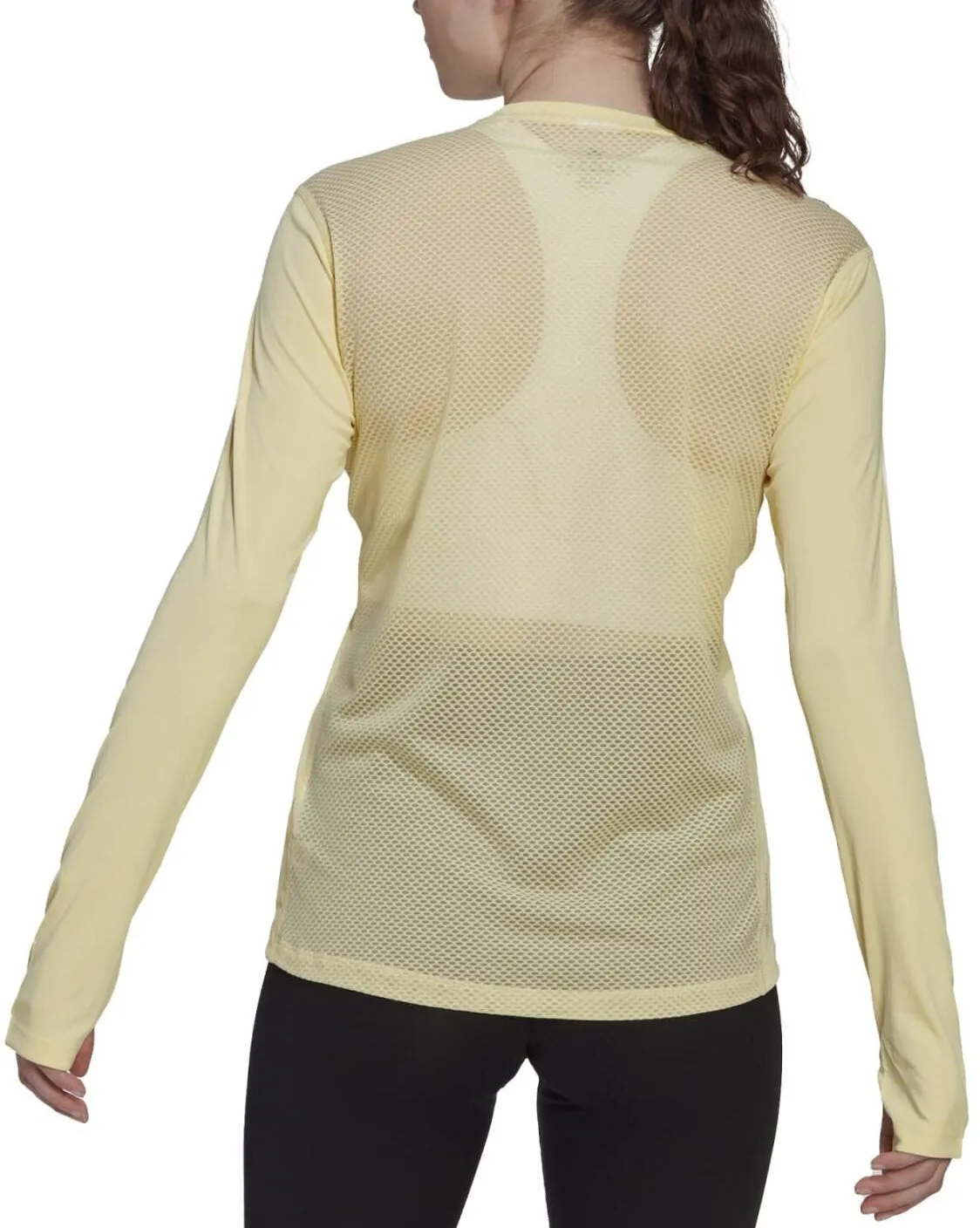 adidas Own The Run Long Sleeve Womens Running Top - Yellow Comfortable fit