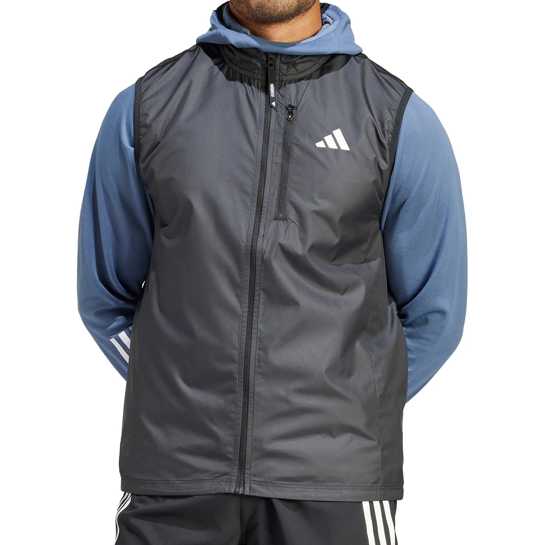 adidas Own The Run Mens Running Gilet - Black Versatile Design Beanie