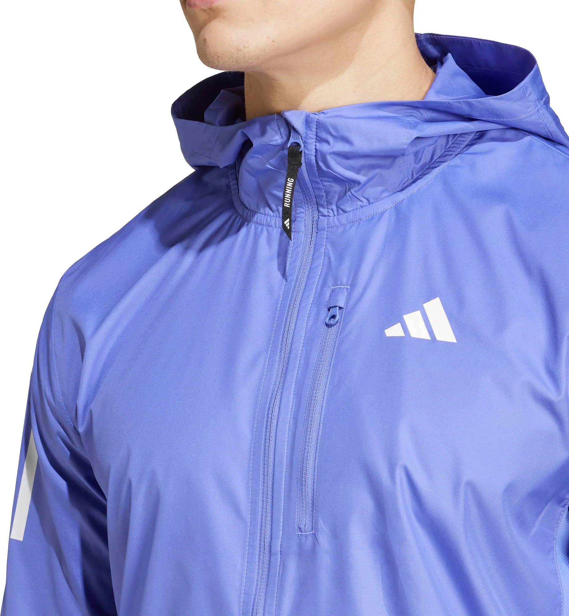 adidas Own The Run Mens Running Jacket - Blue High Density Weave Hear