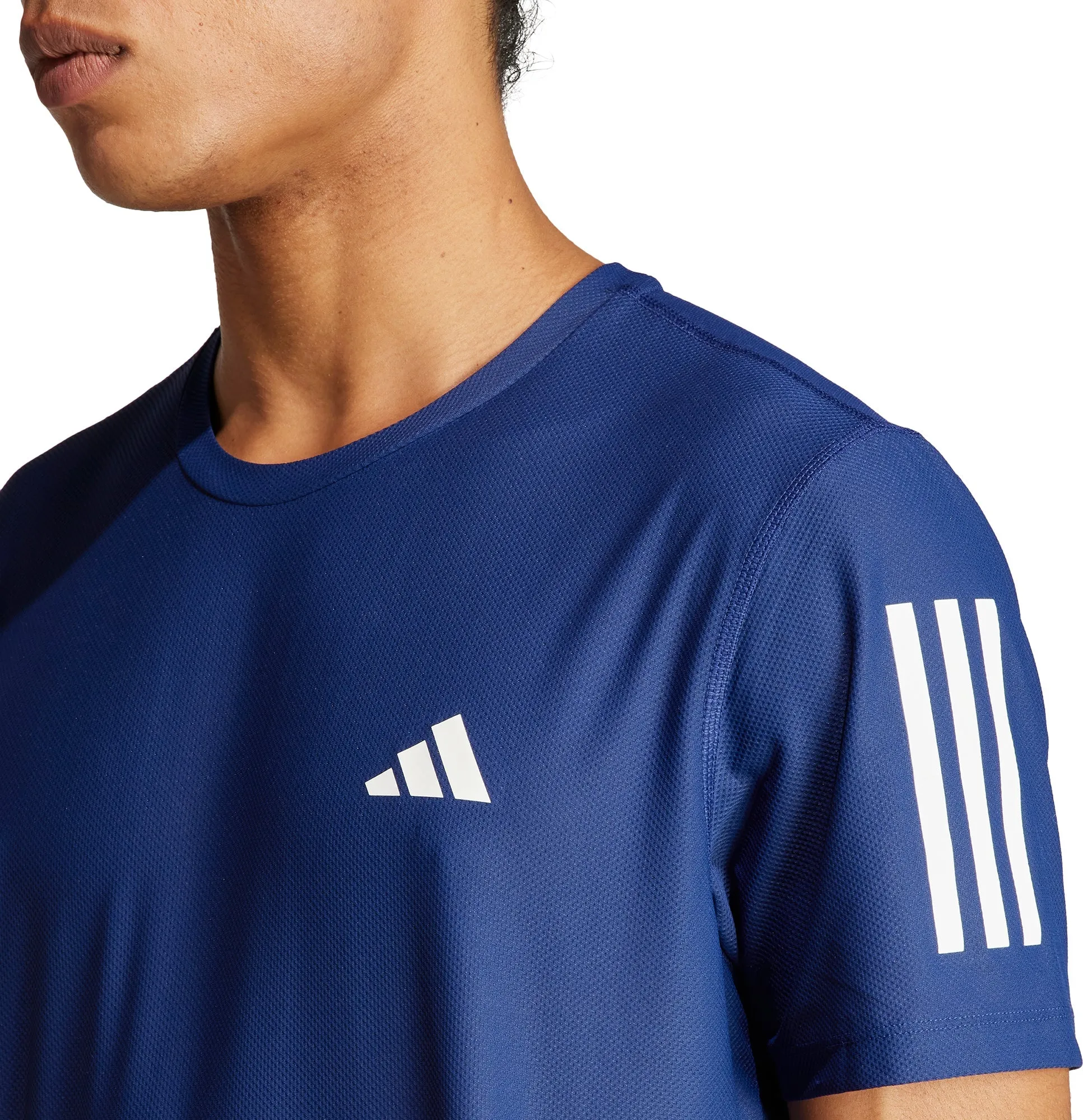adidas Own The Run Short Sleeve Mens Running Top - Blue Work efficiency