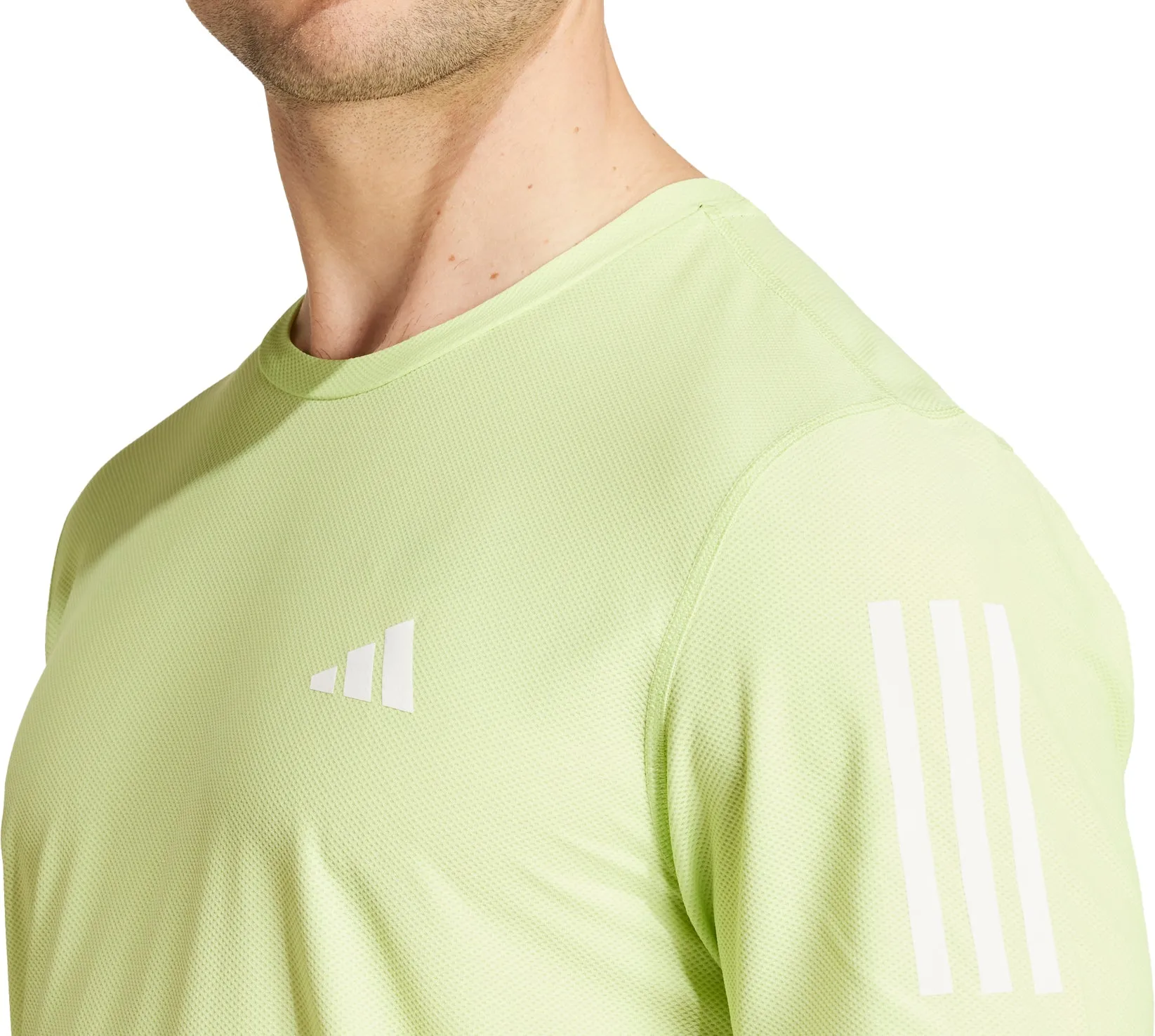 Simple Look Breathable fabric adidas Own The Run Short Sleeve Mens Running Top - Green