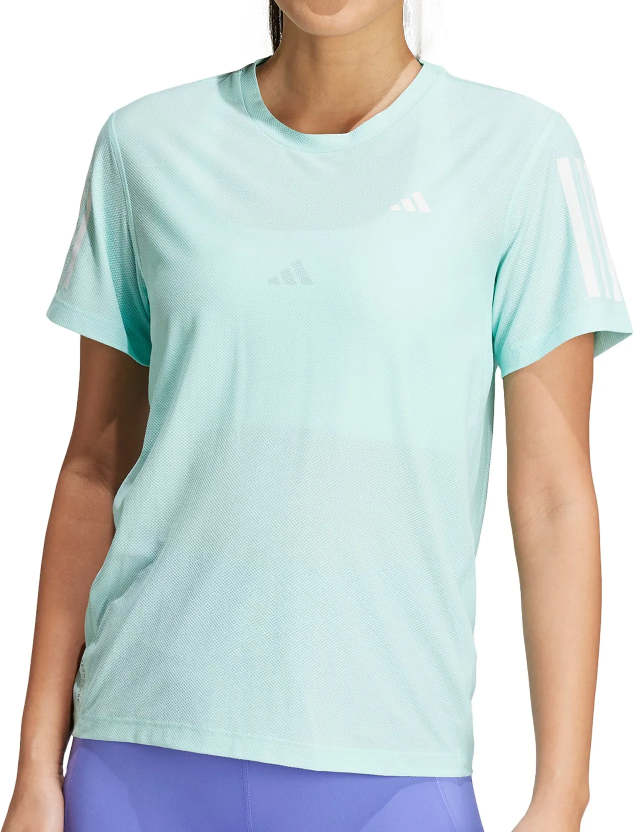 Chic Wear adidas Own The Run Short Sleeve Womens Running Top - Green