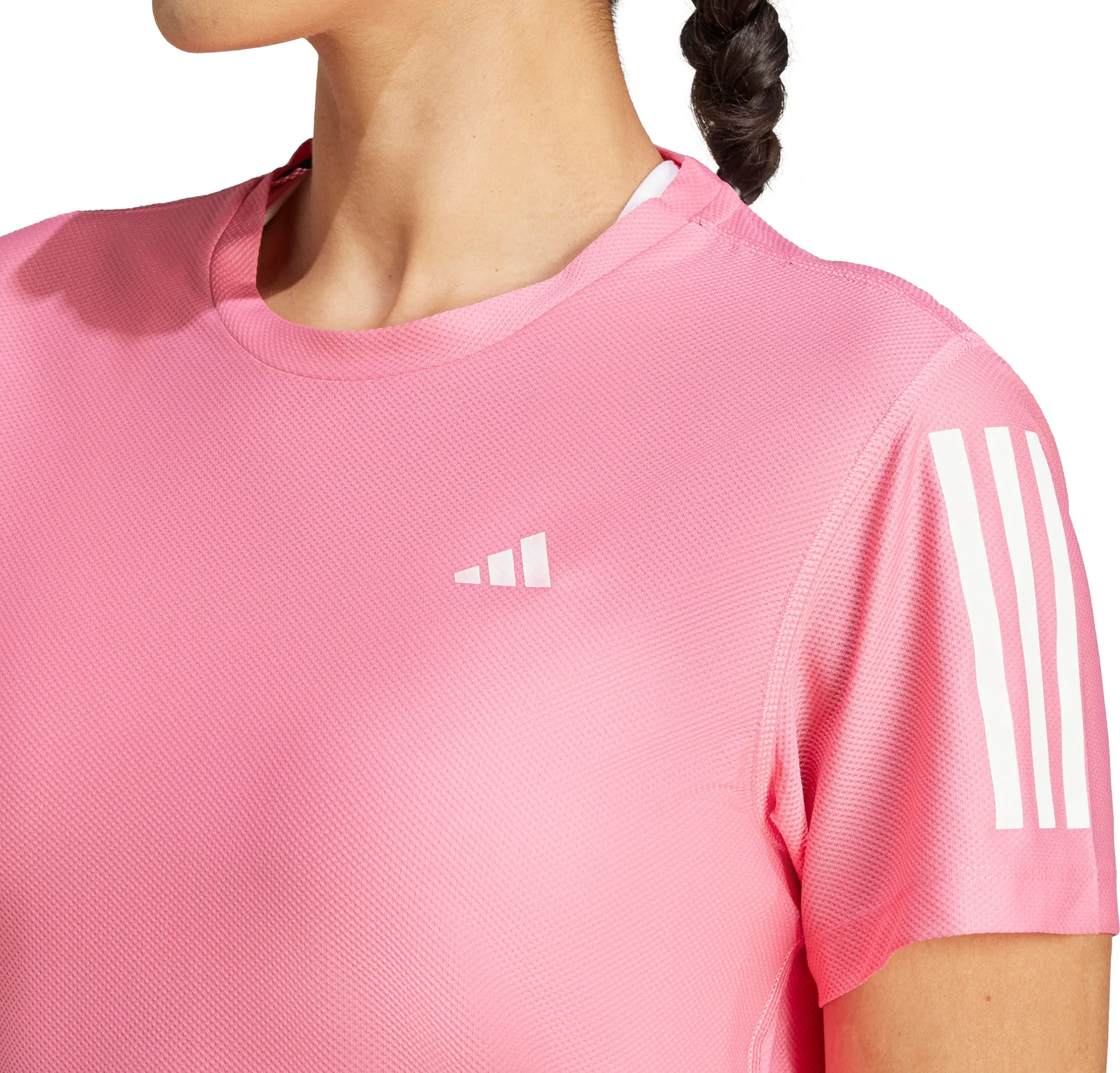 sports performance adidas Own The Run Short Sleeve Womens Running Top - Pink