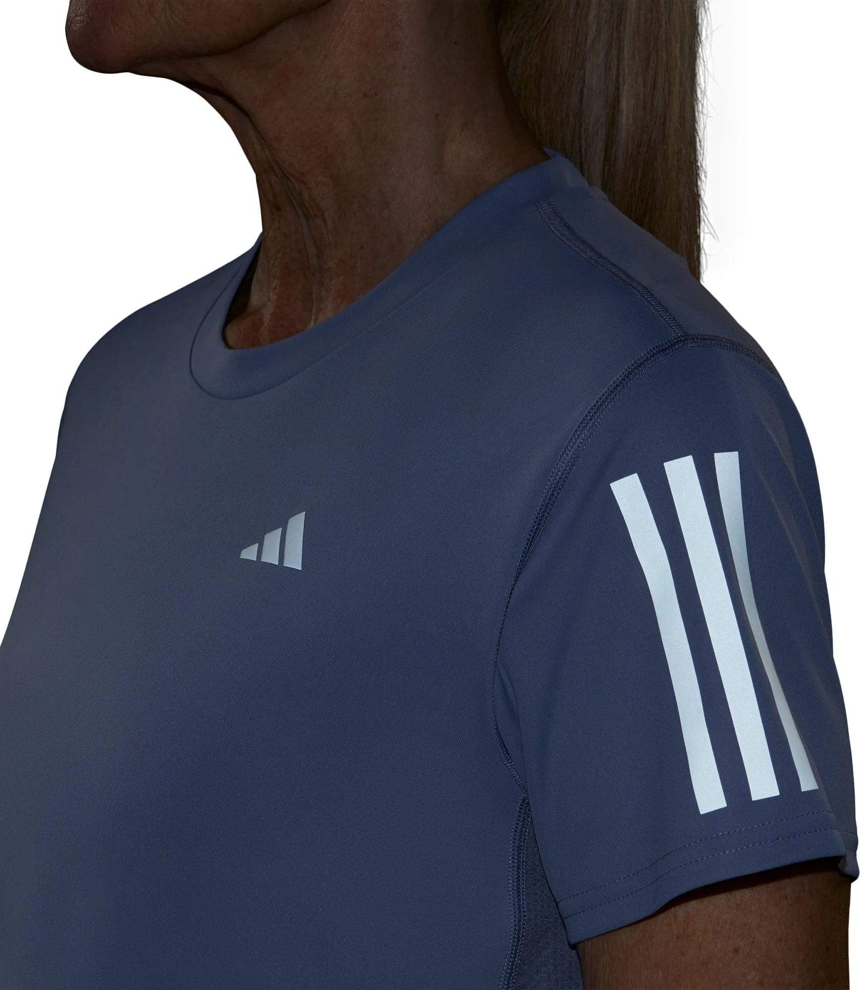 adidas Own The Run Short Sleeve Womens Running Top - Purple Yoga class MinimalistStitching