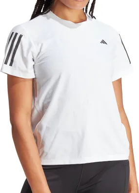 adidas Own The Run Short Sleeve Womens Running Top - White BreathableMeshLining