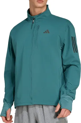adidas Own The Run Winterized Mens Running Jacket - Green Perforated Details