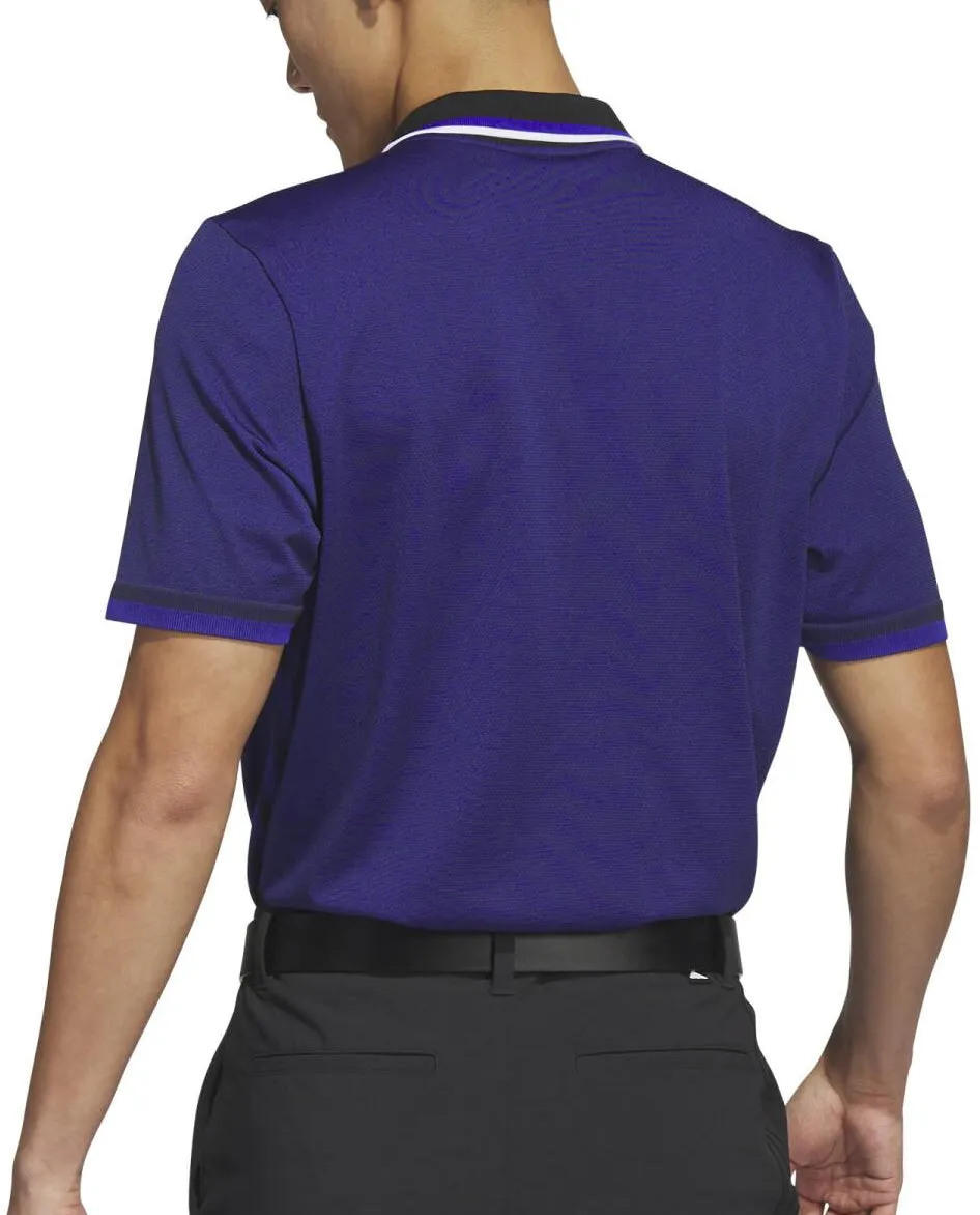adidas PrimeKnit Short Sleeve Mens Golf Polo Shirt - Blue Fresh Comfort Style simple design
