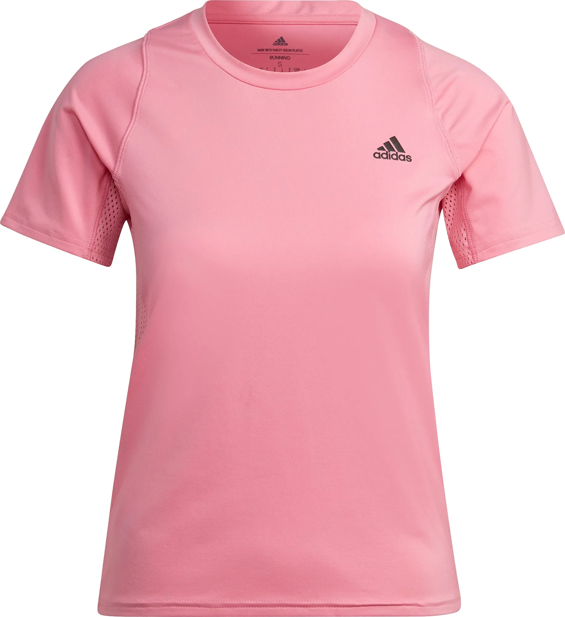 adidas Run Fast PB Short Sleeve Womens Running Top - Pink Breathable touch