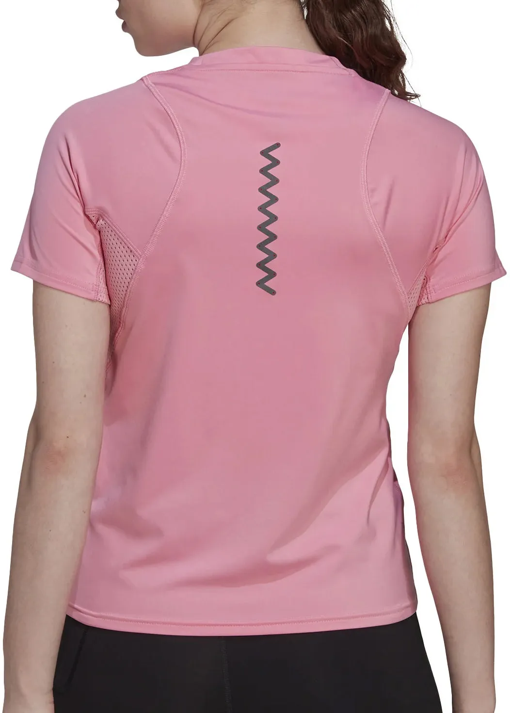 adidas Run Fast PB Short Sleeve Womens Running Top - Pink Lightweight Fashion