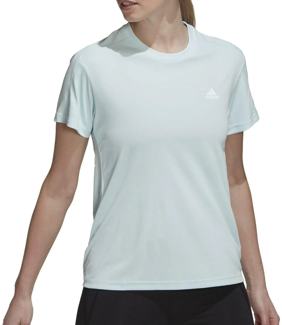 adidas Run It Short Sleeve Womens Running Top - Blue Soft Feel